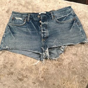 Agolde denim button fly Jean shorts
